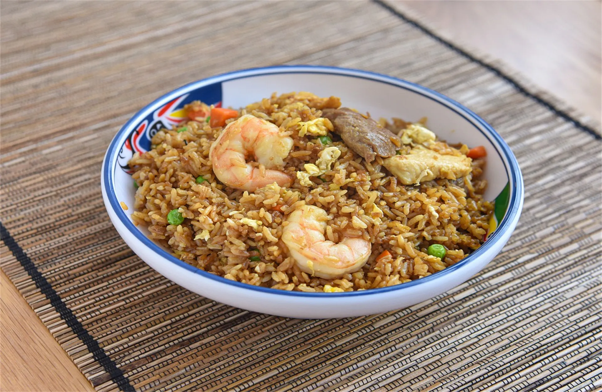 Shrimp beef fried rice with veggies at King Wok, a Chinese Restaurant in Chesapeake