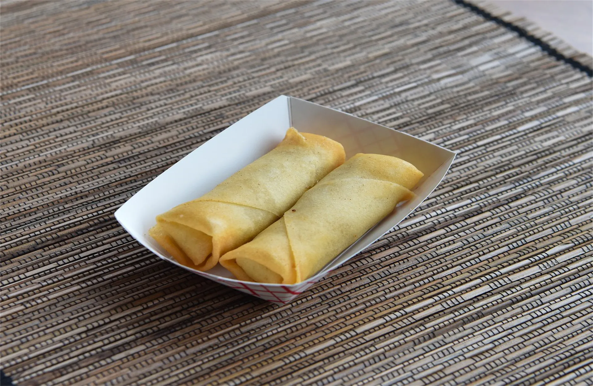 Two crispy fried spring rolls at King Wok, a Chinese Restaurant in Chesapeake